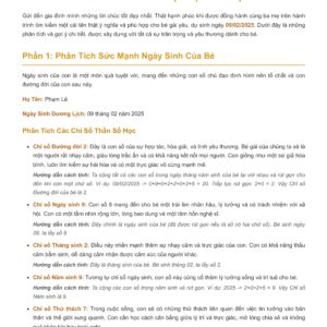 Đặt tên cho bé theo thần số học - 8 Tên